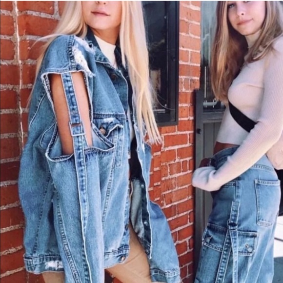 LF Jackets & Blazers - New! LF/Carmar destroyed oversized denim coat NWT